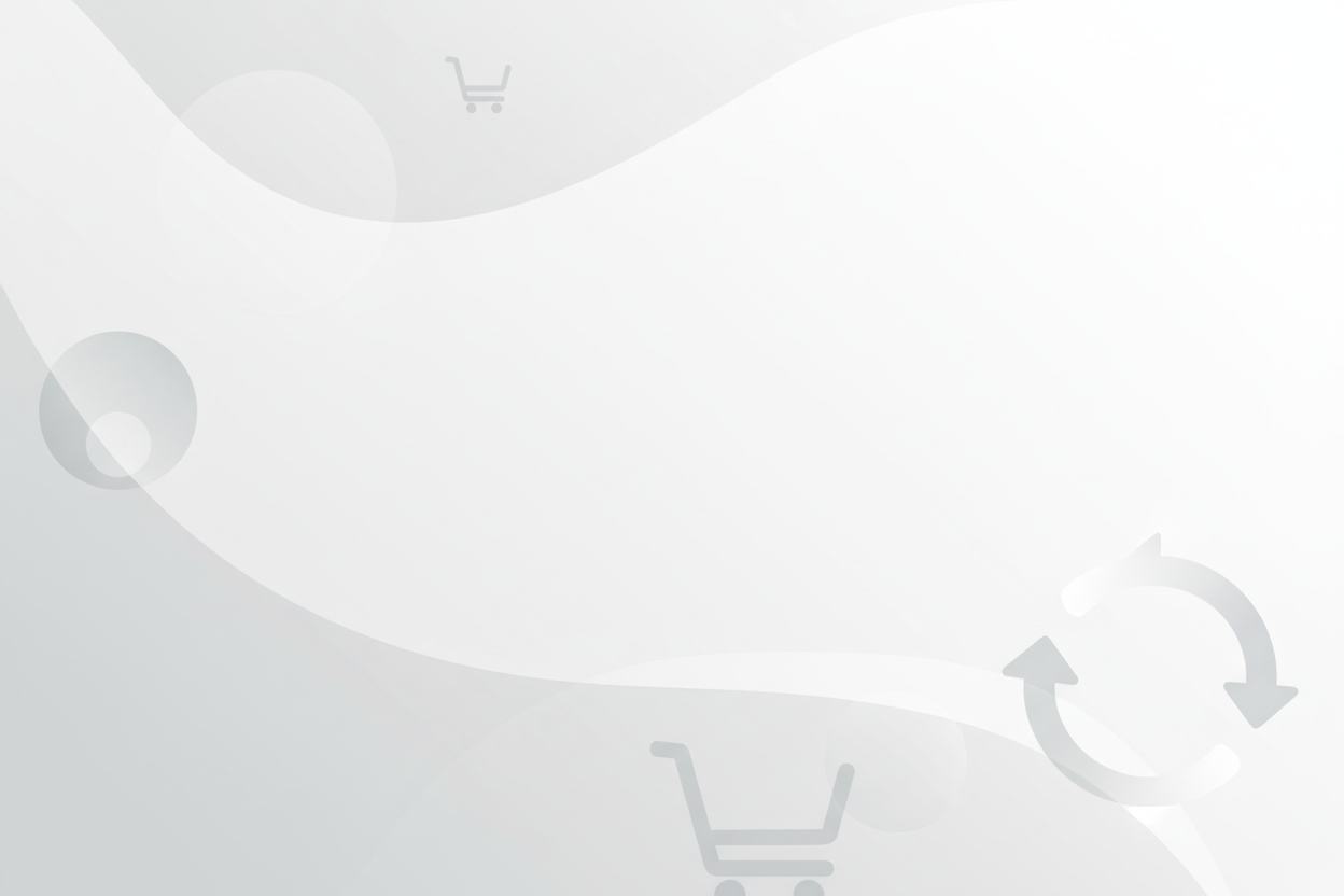 Generate a website background with light grey and white themed with the image being about useful, simple and convenient shopping 